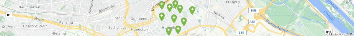 Kartenansicht für Apotheken-Notdienste in der Nähe von 1040 - Wieden (Wien)